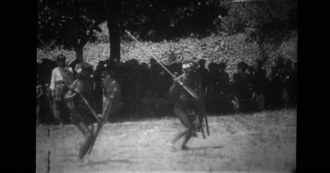 Bontoc Igorot men performing tribal dance Stock Footage 43441479