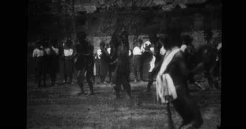 Bontoc Igorot men performing tribal dance Stock Footage