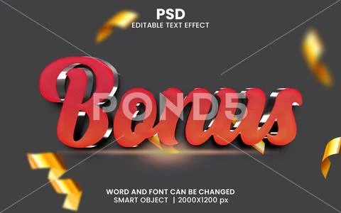 Bonus 3d Text Effect Editable PSD PSD 模板