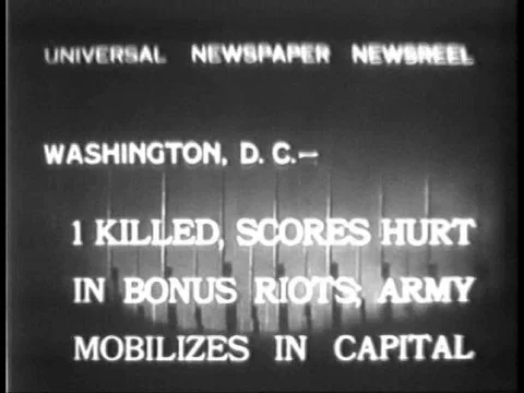 Bonus Army riots in Washington, D.C. result in one death and many hurt after the Stock Footage