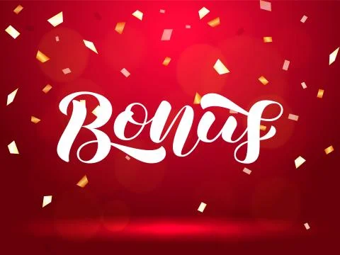 Bonus brush lettering. Word for card or poster. Vector illustration Stock Illustration
