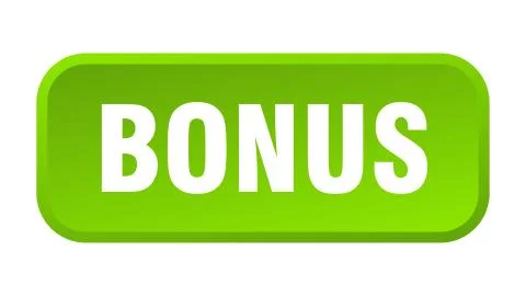 Bonus button. bonus square 3d push button Illustrazione stock