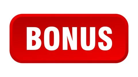 Bonus button. bonus square 3d push button 스톡 일러스트