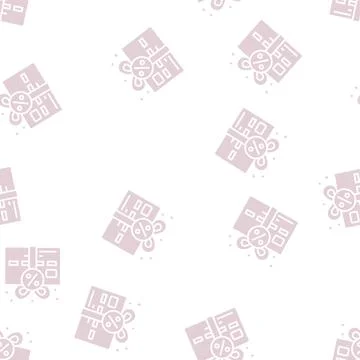 Bonus card glyph seamless pattern Stock Illustration