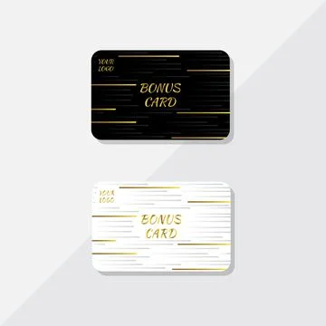Bonus card with horizontal lines in the background. Formal dark and light tem Stock Illustration