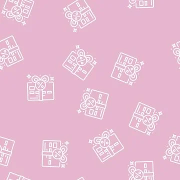 Bonus card line seamless pattern Stock Illustration