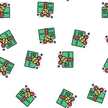 Bonus card vector seamless pattern Stock Illustration