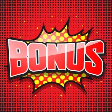Bonus. comic speech bubble. vector illustration Illustrazione stock