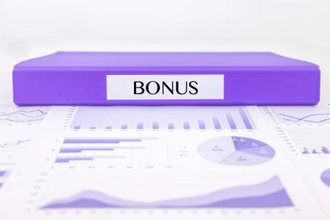 Bonus documents, graphs analysis and financial report Stock Photos