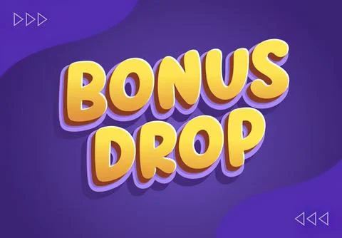 Bonus drop text in bright yellow letters on purple background 스톡 일러스트