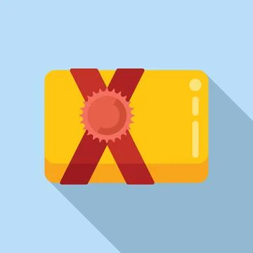 Bonus gift icon flat vector. Present box イラスト素材