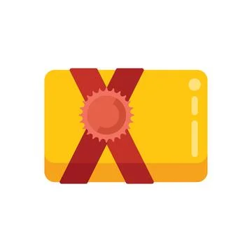 Bonus gift icon flat vector. Present box Stock Illustration