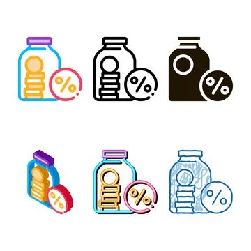 Bonus glass jar multipack icon vector outline Stock Illustration