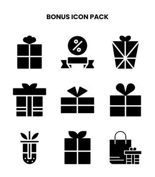 Bonus Glyph Icons Pack Stock Illustration