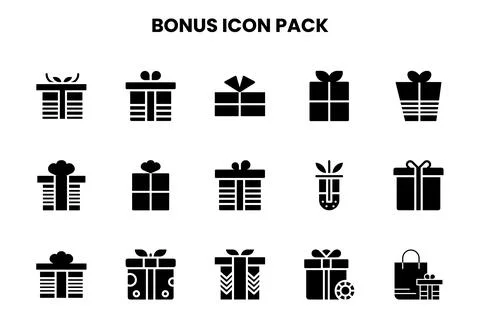 Bonus Glyph Vector Icons Pack Stock Illustration