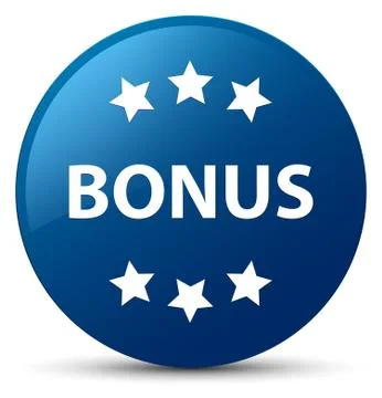 Bonus icon blue round button 스톡 일러스트