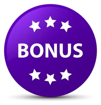 Bonus icon purple round button Stock Illustration
