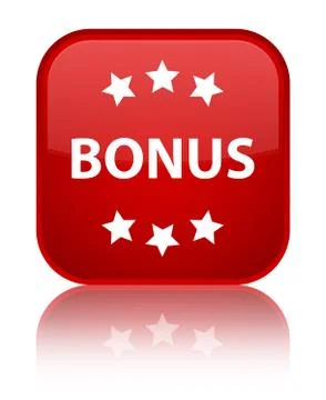 Bonus icon special red square button Stock Illustration