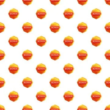 Bonus label pattern on white background Stock Illustration