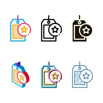 Bonus label variants concept icon vector outline Stock Illustration