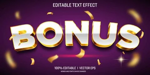 Bonus luxury vector 3d text effect with modern style design Stock Illustration