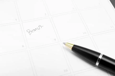 Bonus marked with pen Stock Photos