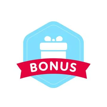 Bonus message sign. Vector modern color illustration. Rhomb blue frame with w Illustrazione stock