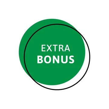 Bonus message sign. Vector modern color illustration. Circle green frame with Stock Illustration