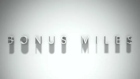 Bonus miles 3D title animation with shadows on a white background Stock Footage 297670573