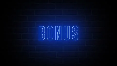 Bonus neon glow text typography animation 4k video Stock Footage 283861856
