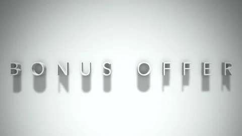 Bonus offer 3D title animation with shadows on a white background Stock Footage 297667321