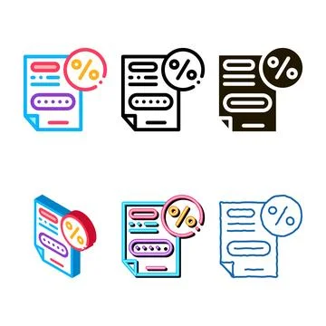 Bonus percentage document icon vector outline looks Stock Illustration