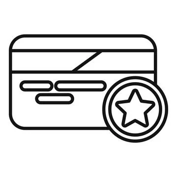 Bonus program star loyalty card showing rewards and privileges Illustrazione stock