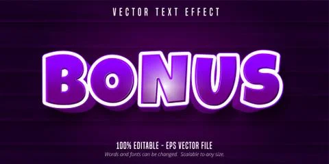 Bonus text, cartoon style editable text effect Stock Illustration