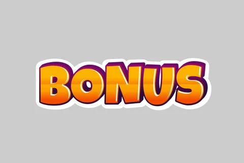 Bonus text design. Bonus typography text style Stock Illustration