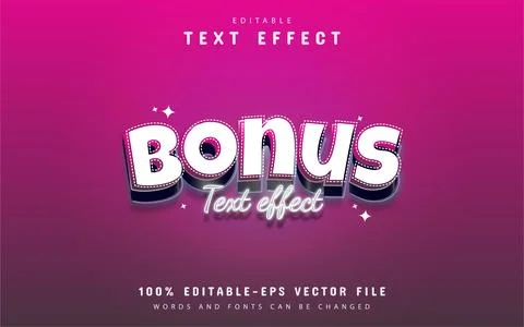 Bonus text - editable 3d purple gradient text effect Stock Illustration