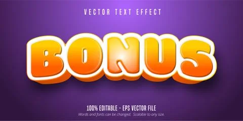 Bonus text, game style editable text effect Stock Illustration