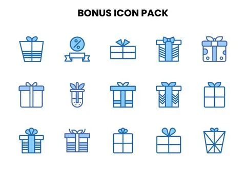 Bonus Two Colour Icons Pack Stock Illustration