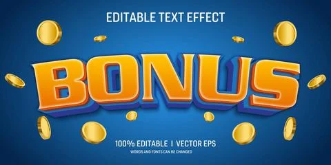 Bonus vector 3d text effect with modern style design Stock Illustration