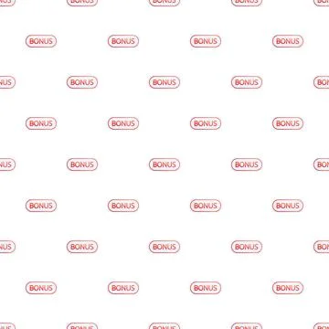 Bonus word repeating red pattern on white background Illustrazione stock