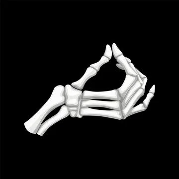 Bony skeleton hand show mischievous pinch gesture Stock Illustration