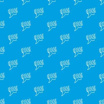 BOO, comic text speech bubble pattern seamless blue 스톡 일러스트