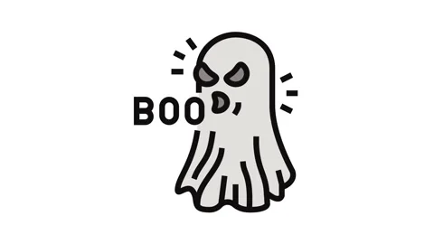 Boo ghost color icon animation Stock Footage 326101359