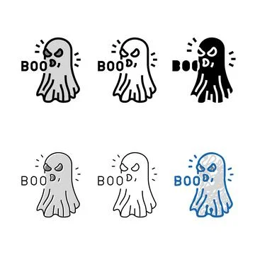 Boo ghost color icon vector stylized Illustrazione stock