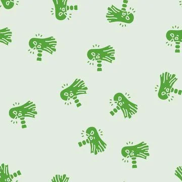 Boo ghost glyph seamless pattern Illustrazione stock