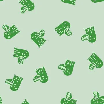 Boo ghost glyph vector seamless pattern Stock Illustration