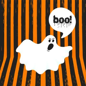 Boo ghost halloween message concept. Stock Illustration