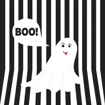 Boo ghost halloween message concept. Stock Illustration