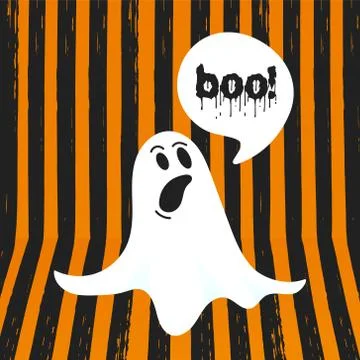 Boo ghost halloween message concept. Stock Illustration