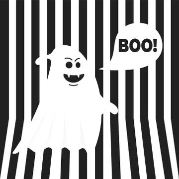 Boo ghost halloween message concept. Stock Illustration